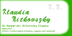 klaudia nitkovszky business card